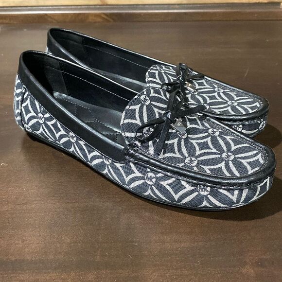 Michael Kors Juliette Jacquard Bow Detail Loafers Size 7 - Picture 1 of 10